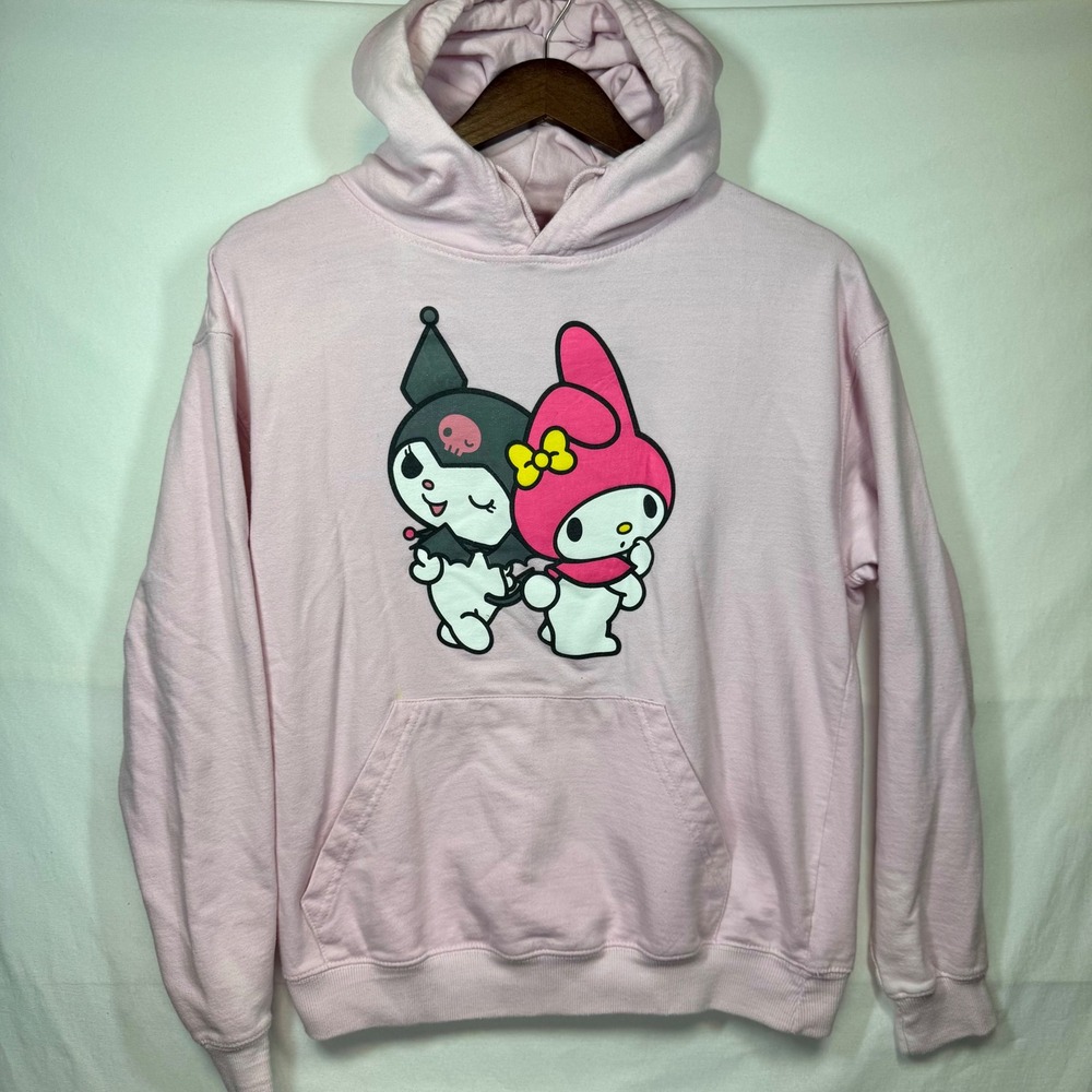 Sanrio My Melody Kuromi Graphic Hoodie Pullover‎ Sweatshirt Pink Sz Medium